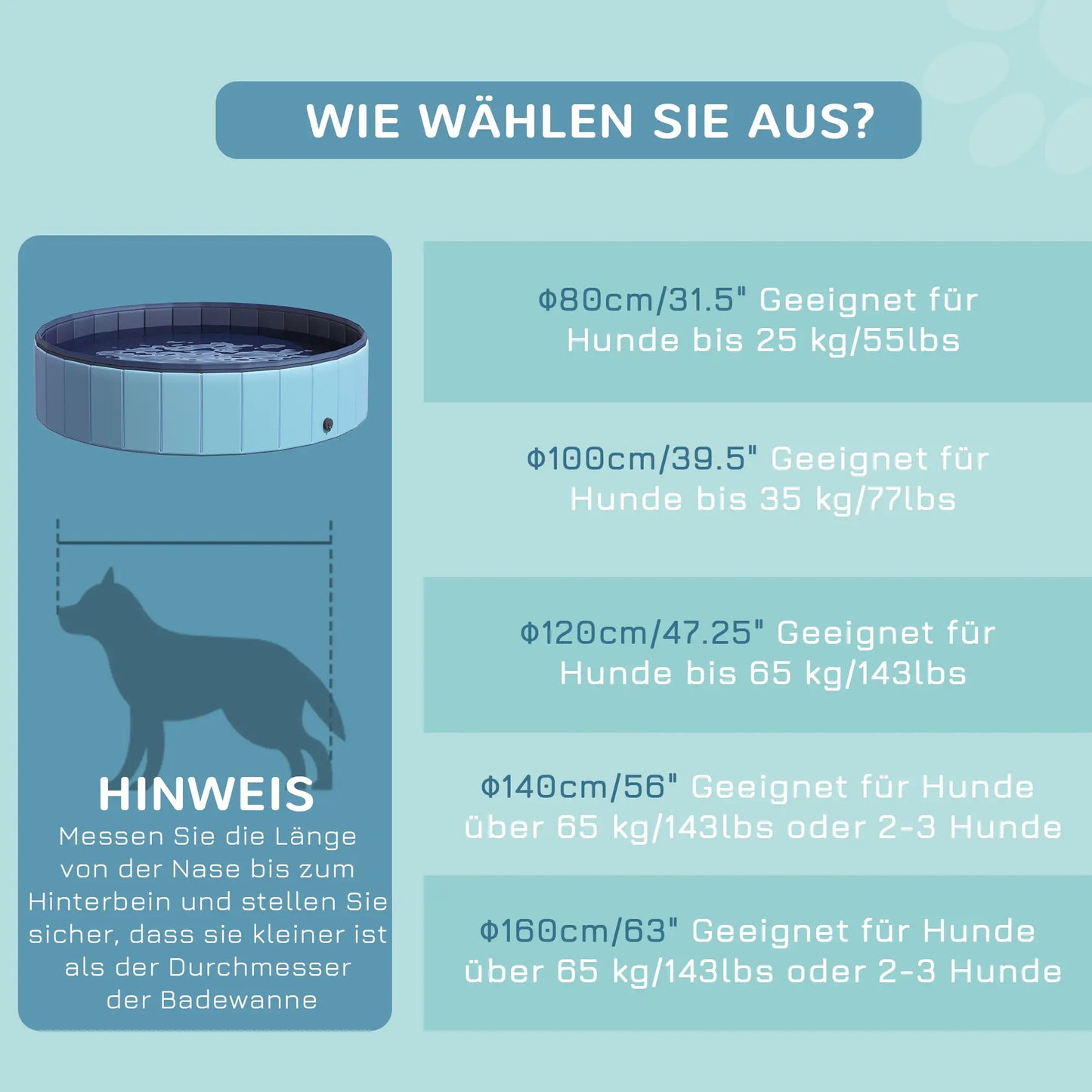 Hundepool Ø140xH30 cm