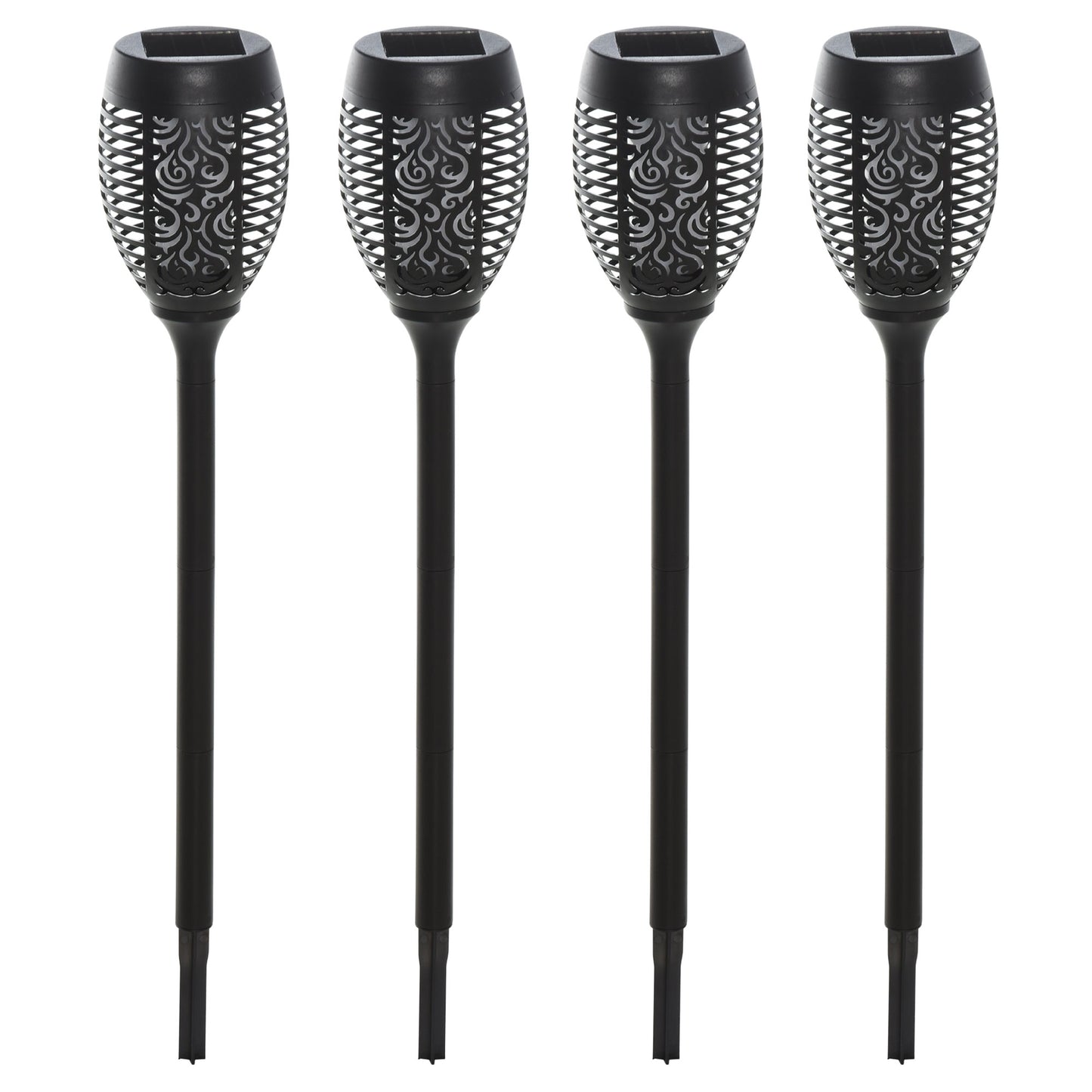 Solarleuchte 4er-Set Gartenlicht IP44 Ø12 x H72cm