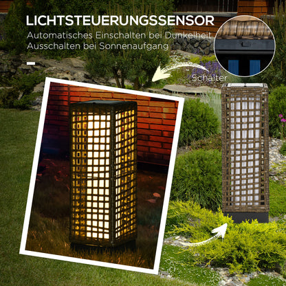 Solarlampe LED Außenleuchte mit Lichtsensor 15,5x15,5x46cm