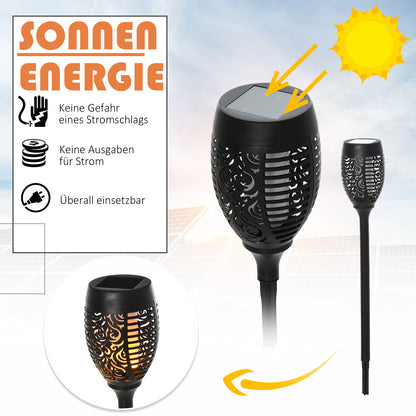 Solarleuchte 4er-Set Gartenlicht IP44 Ø12 x H72cm