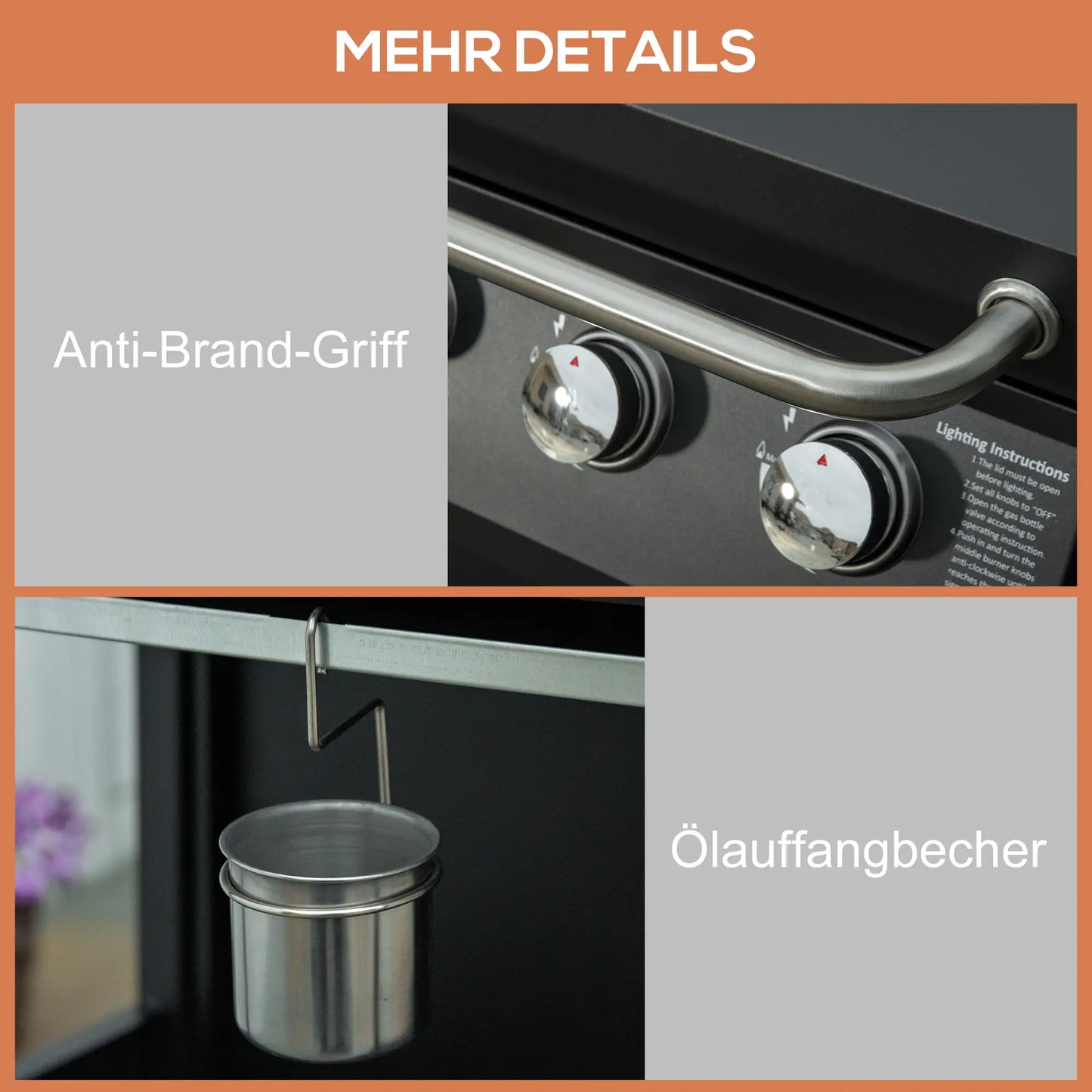 Gasgrill BBQ 121 x 55 x 109cm