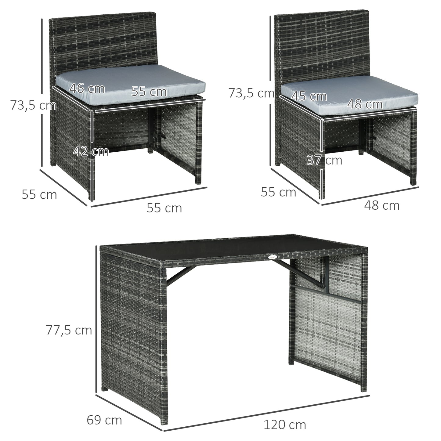 Polyrattan für 4 Personen