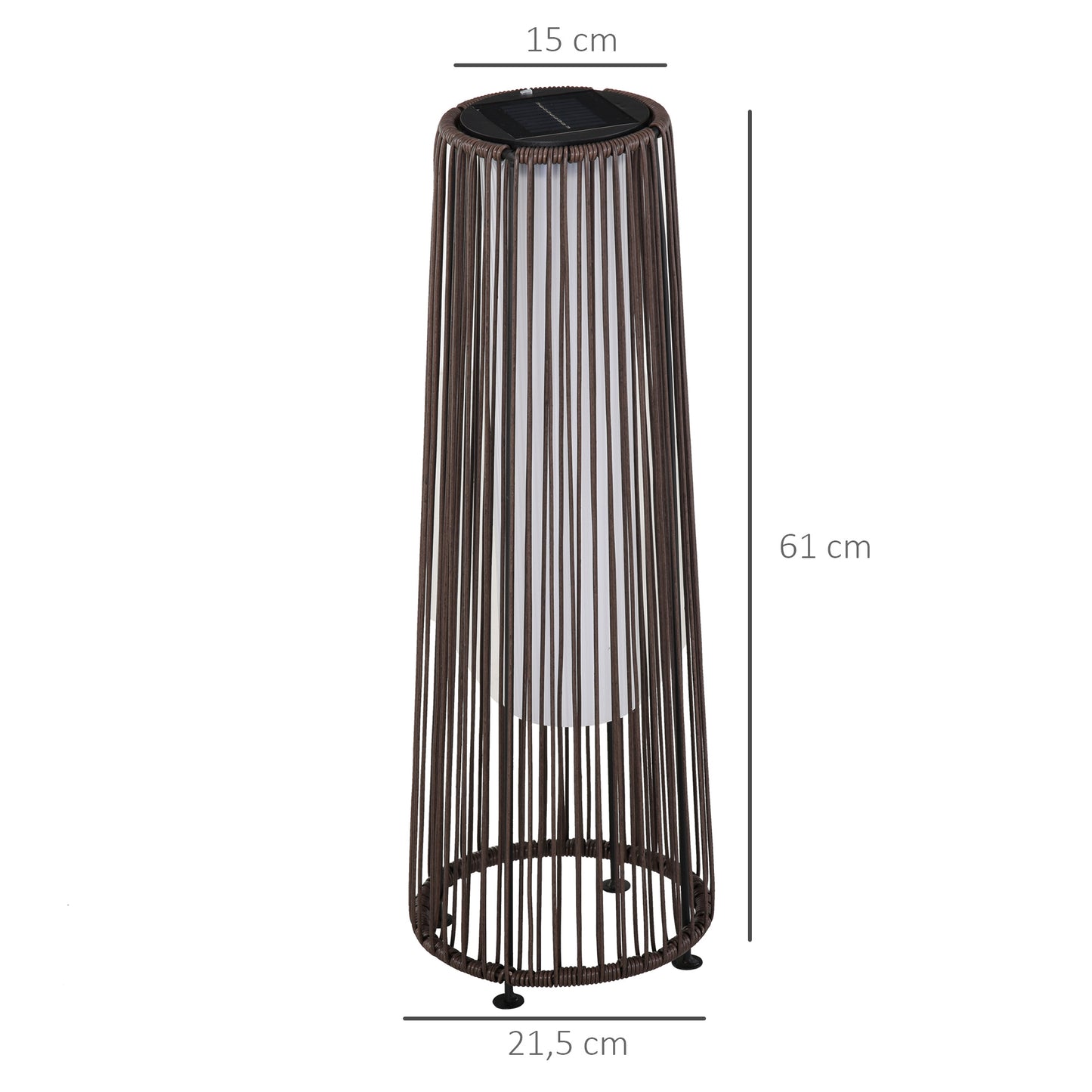 Solarlampe, Automatische LED 21,5 x 21,5 x 61 cm