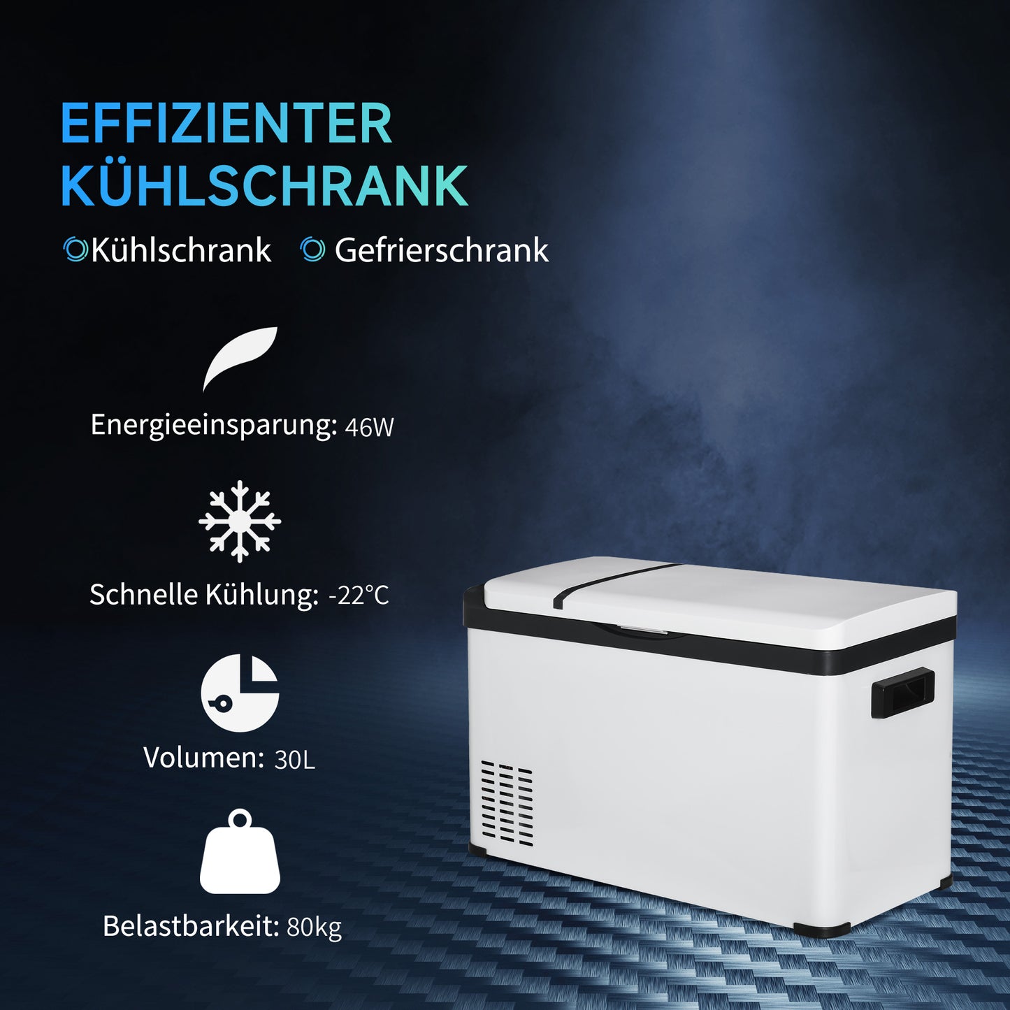 Kühlbox Auto 30L mit LCD-Anzeige ä12/24V DC und 110-240V AC