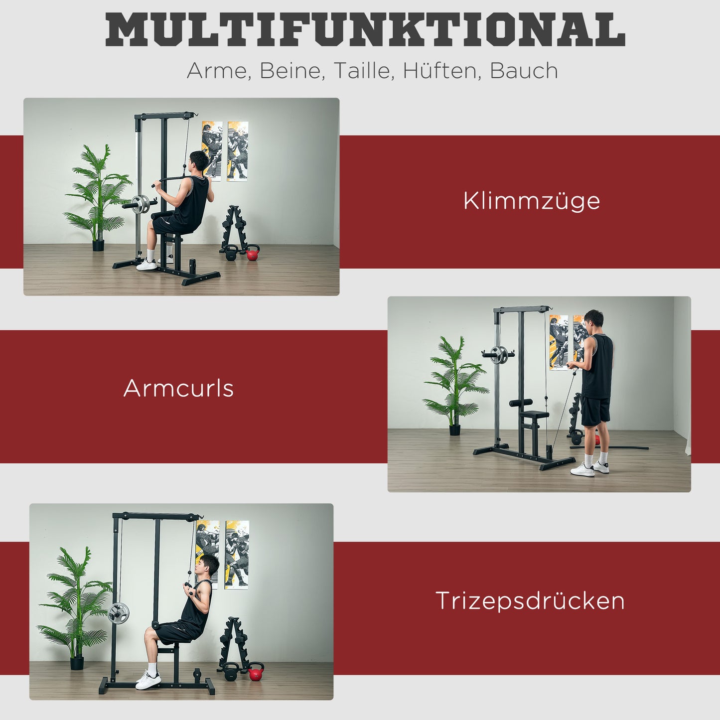 Kraftstation Multifunktionale Fitnessstation 107x120x190cm