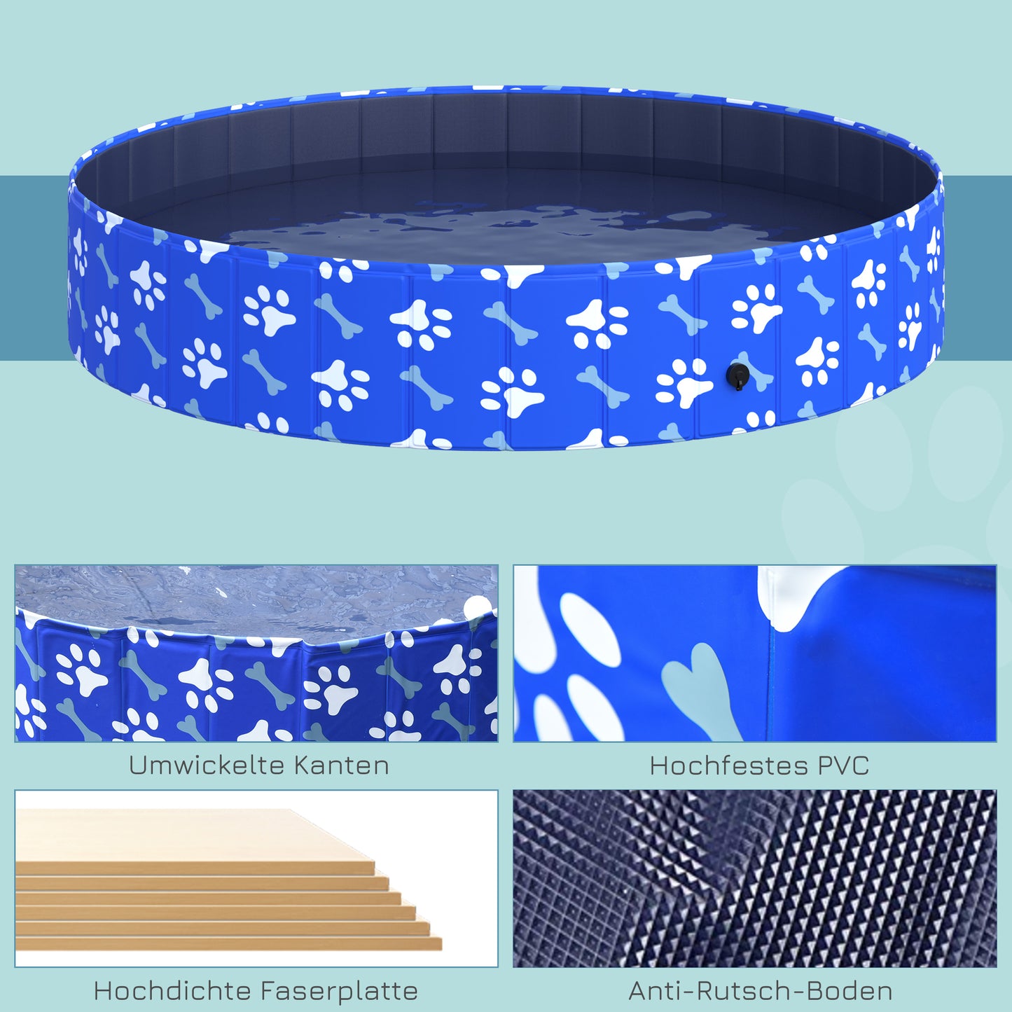 Hundebadewanne faltbar Ø160x30H cm