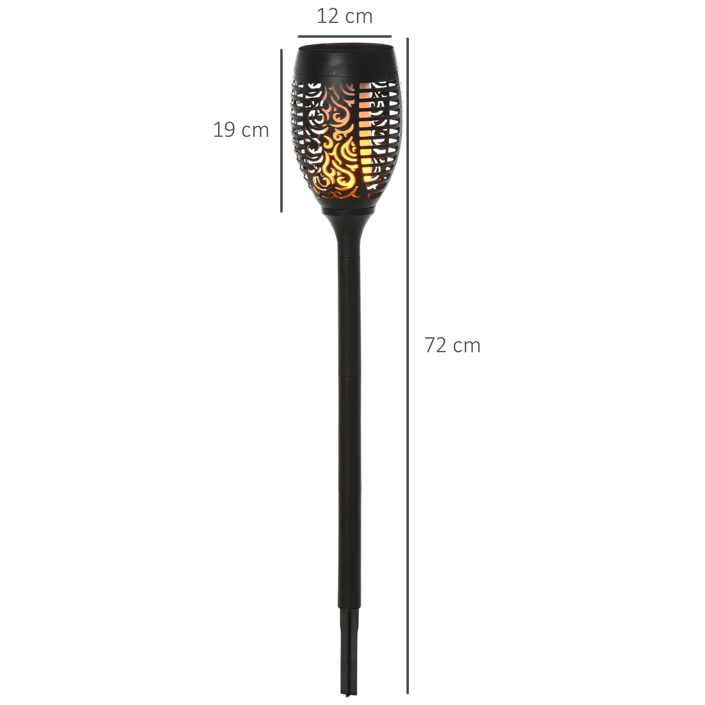 Solarleuchte 4er-Set Gartenlicht IP44 Ø12 x H72cm